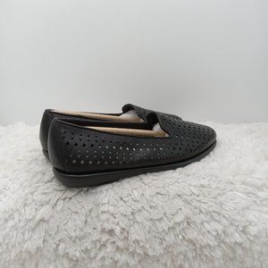 Aerosoles Loafer‎ Shoes Womens 6M You Betcha Black Leather Slip-on Perforated